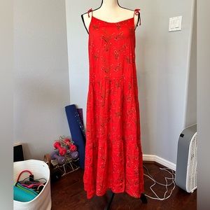 Kos Resort Red Floral Dress